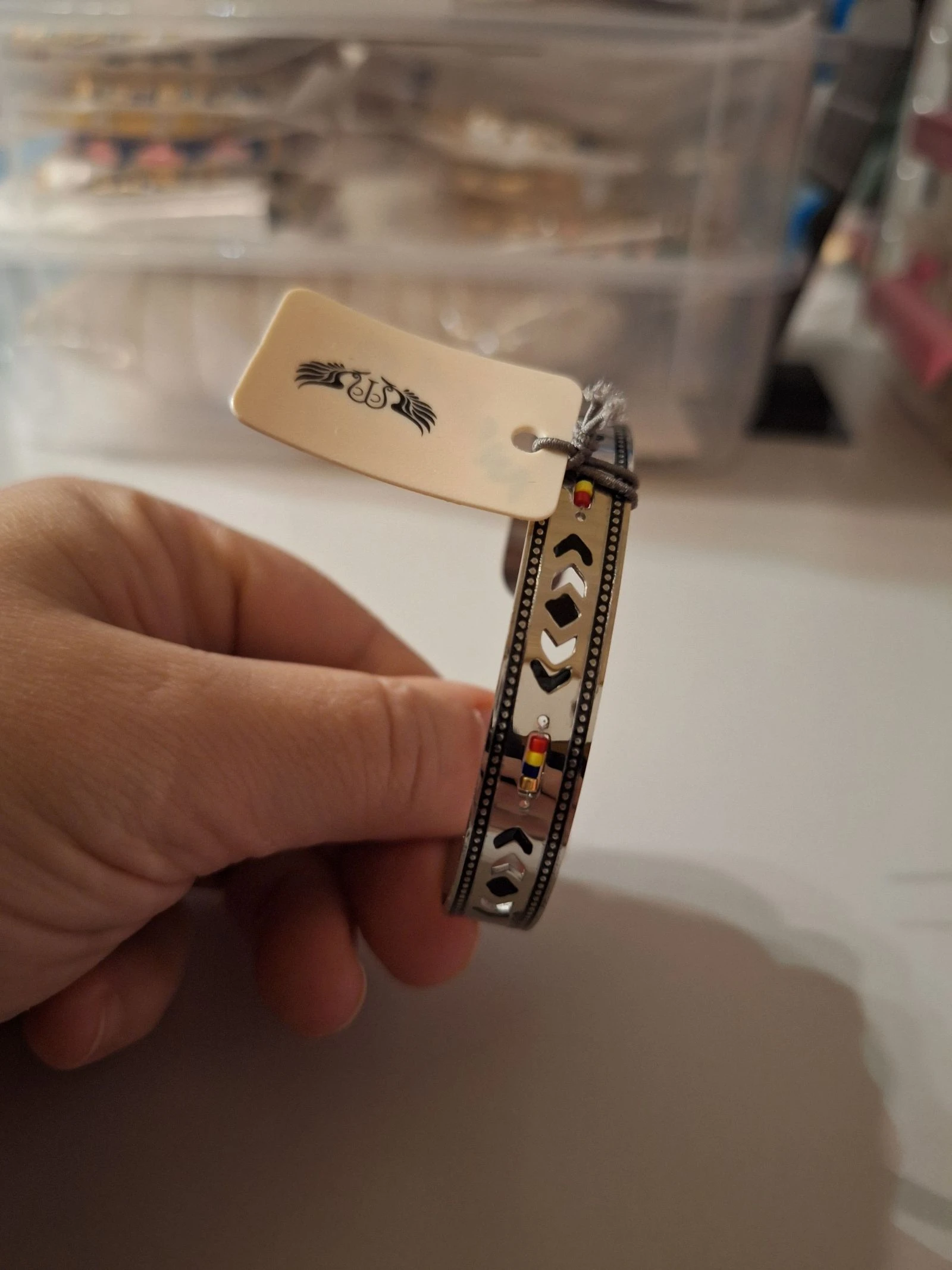 Bracelet réglable argenté stainless